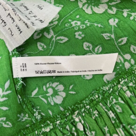 Free People Suri Convertible Skirt FP One Green Floral Print Smocked Tie - Picture 8 of 8